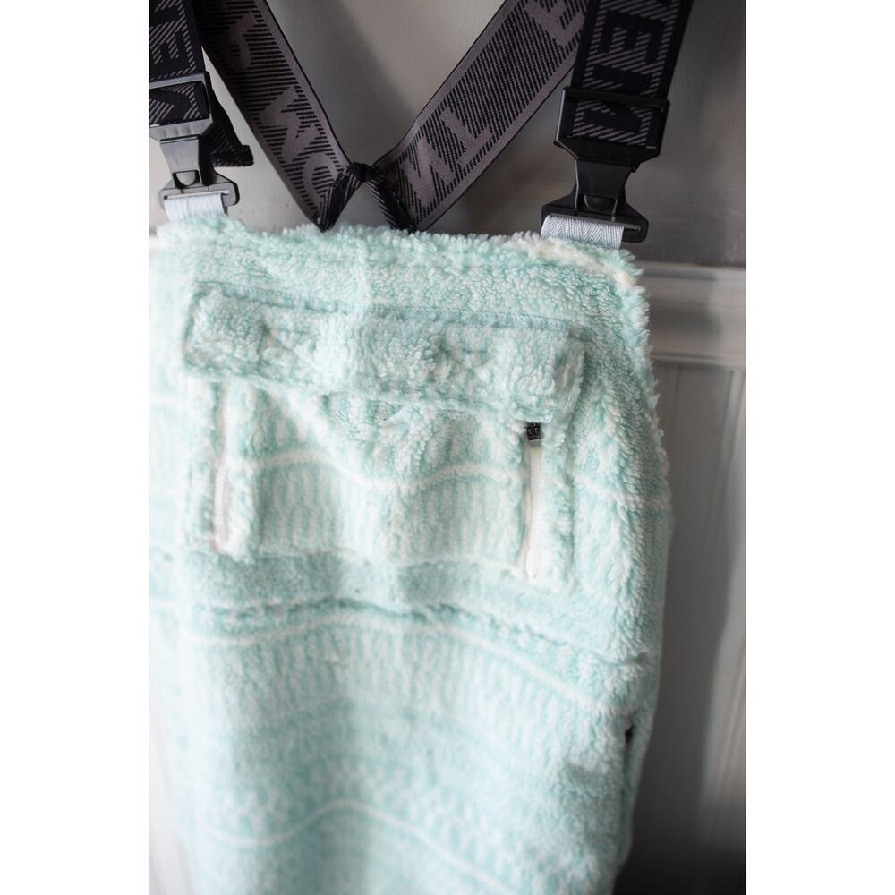 Free People Movement Hit The Slopes Salopette Fleece Overalls Mint Large - Picture 4 of 6